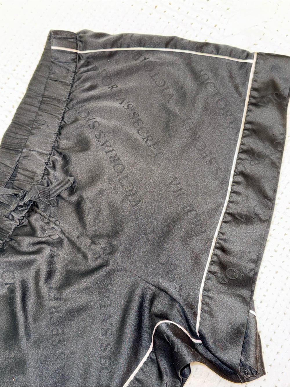 Silky black satin Victoria's Secret sleep shorts